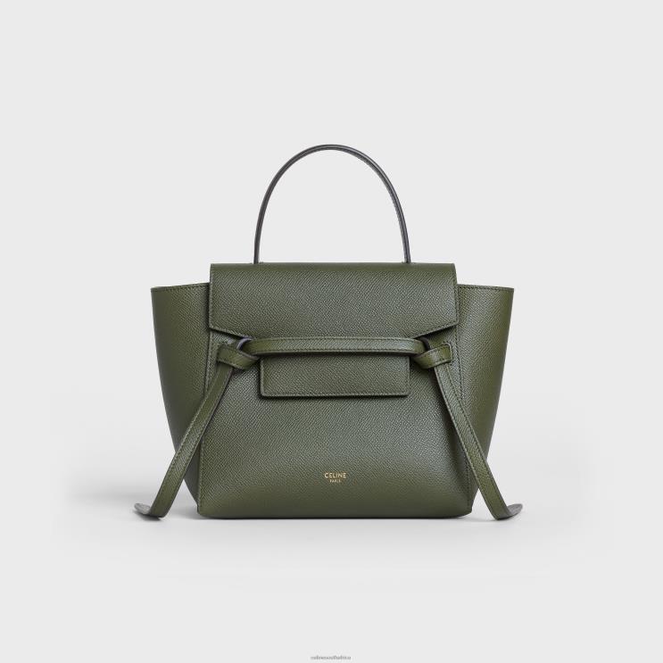 CELINE Khaki Nano Belt Bag in Grained Calfskin R0ZNN270