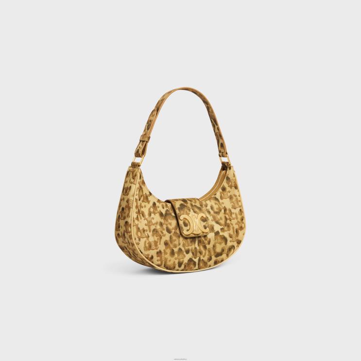 CELINE Leopard Medium Ava Triomphe Bag in Triomphe Canvas With Print R0ZNN61