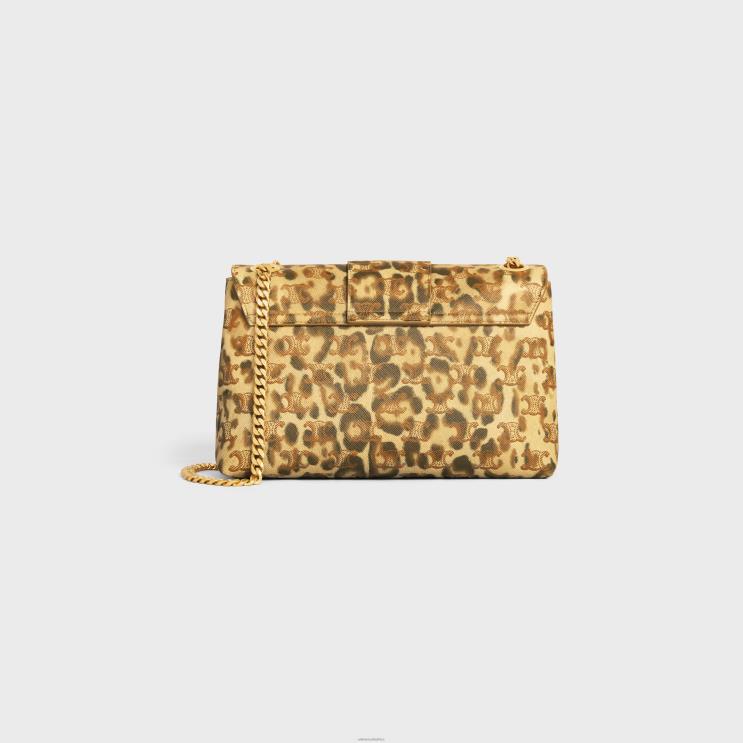 CELINE Leopard Medium Victoire Bag in Triomphe Canvas With Print R0ZNN8
