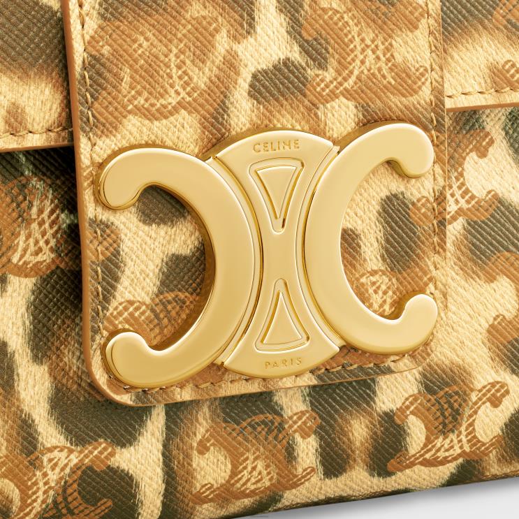 CELINE Leopard Medium Victoire Bag in Triomphe Canvas With Print R0ZNN8