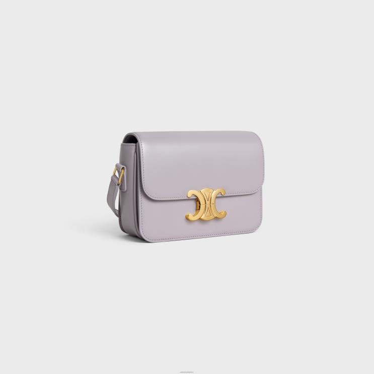 CELINE Light Lilac Teen Triomphe Bag in Shiny Calfskin R0ZNN112
