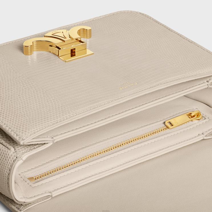 CELINE Light Stone Teen Triomphe Bag in Lizard R0ZNN49