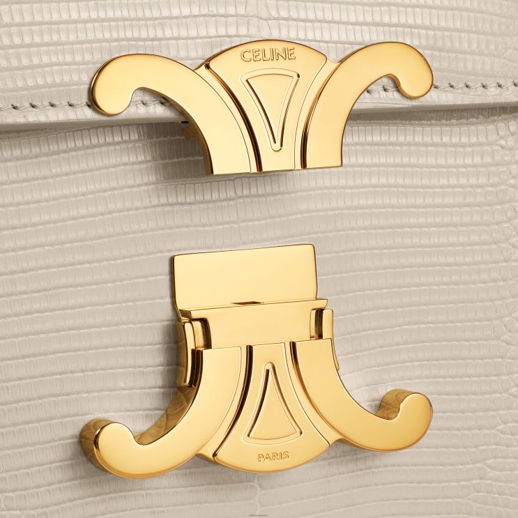 CELINE Light Stone Teen Triomphe Bag in Lizard R0ZNN49