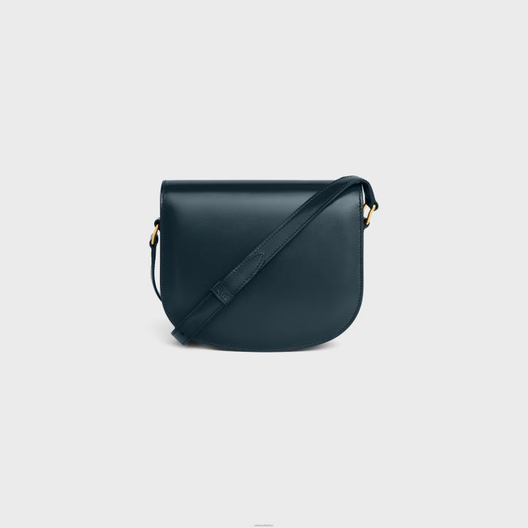 CELINE Navy Blue Besace Clea in Shiny Calfskin R0ZNN172