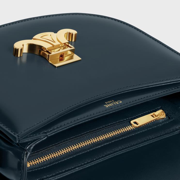CELINE Navy Blue Besace Clea in Shiny Calfskin R0ZNN172