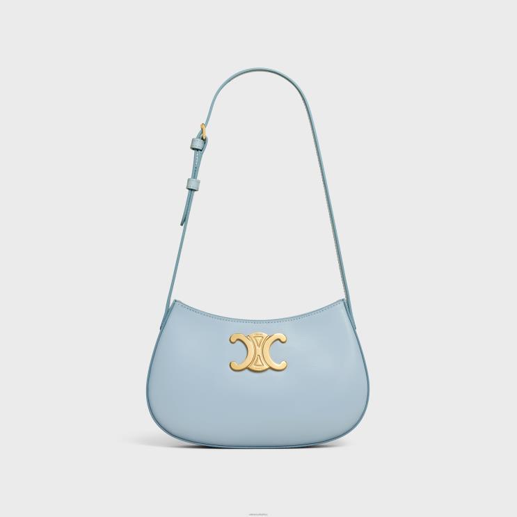 CELINE Pale Blue Medium Tilly Bag in Shiny Calfskin R0ZNN12