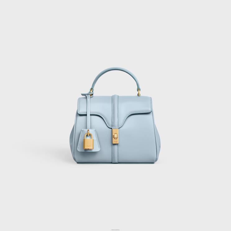 CELINE Pale Blue Mini 16 in Satinated Calfskin R0ZNN66