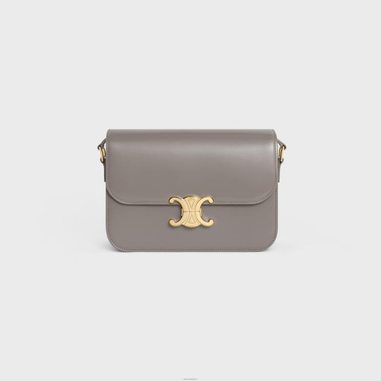 CELINE Pebble Classique Triomphe Bag in Shiny Calfskin R0ZNN92