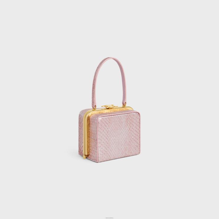 CELINE Rose Glace Lana Minaudiere in Pearly Python R0ZNN39