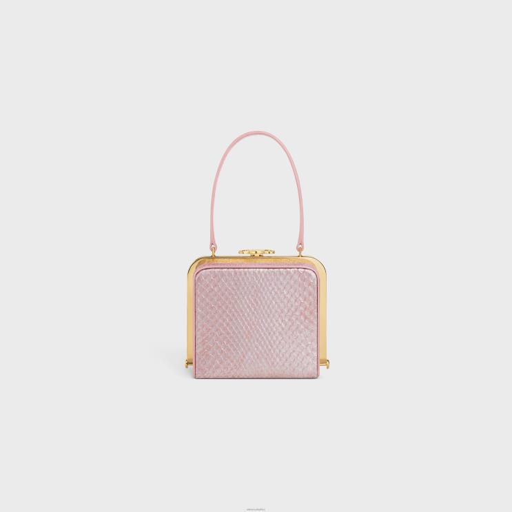 CELINE Rose Glace Lana Minaudiere in Pearly Python R0ZNN39