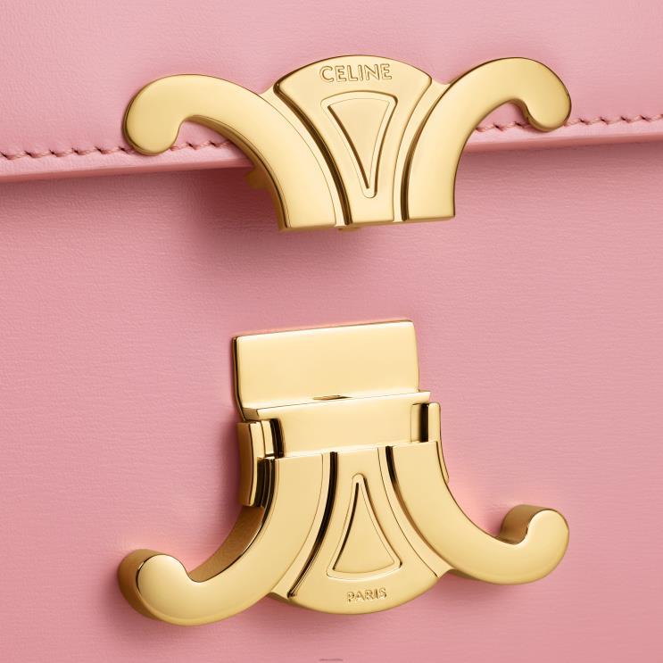 CELINE Rose Teen Triomphe Bag in Shiny Calfskin R0ZNN47