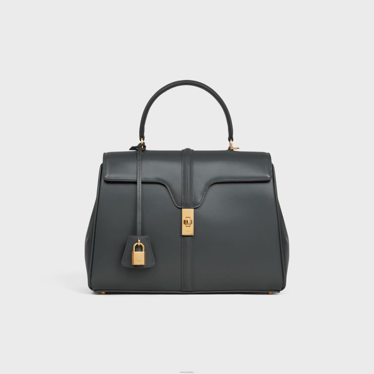 CELINE Slate Grey Classique 16 Bag in Satinated Calfskin R0ZNN123