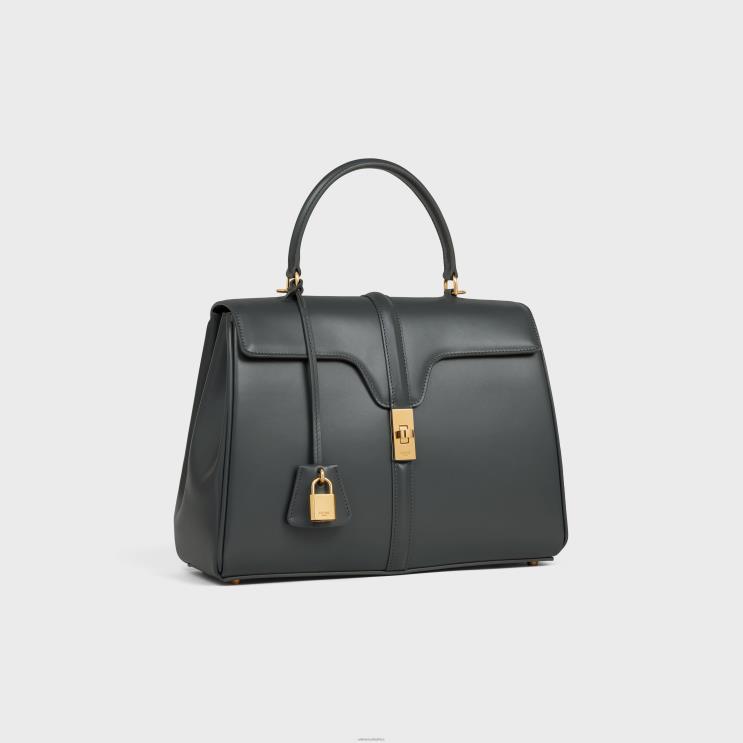 CELINE Slate Grey Classique 16 Bag in Satinated Calfskin R0ZNN123