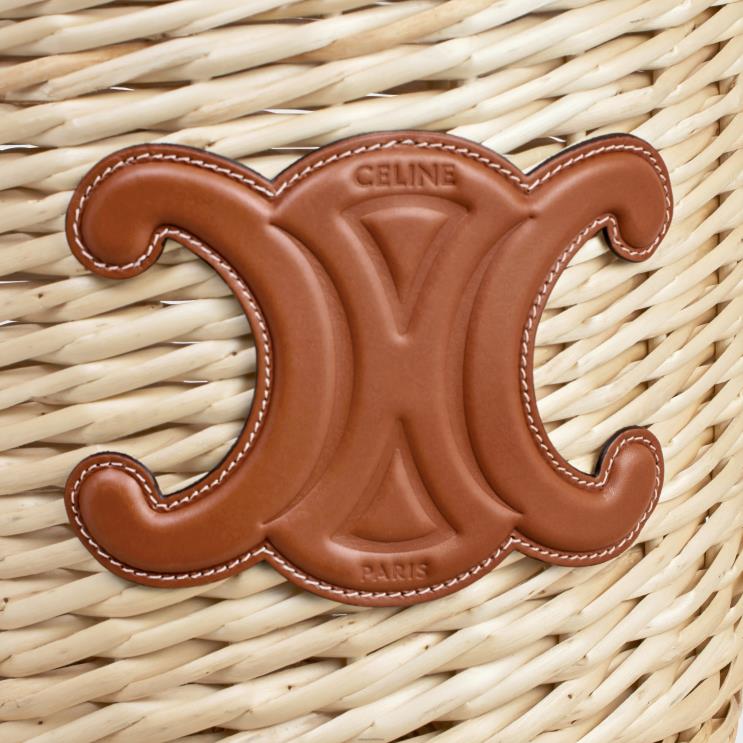 CELINE Tan Basket in Wicker & Calfskin R0ZNN299