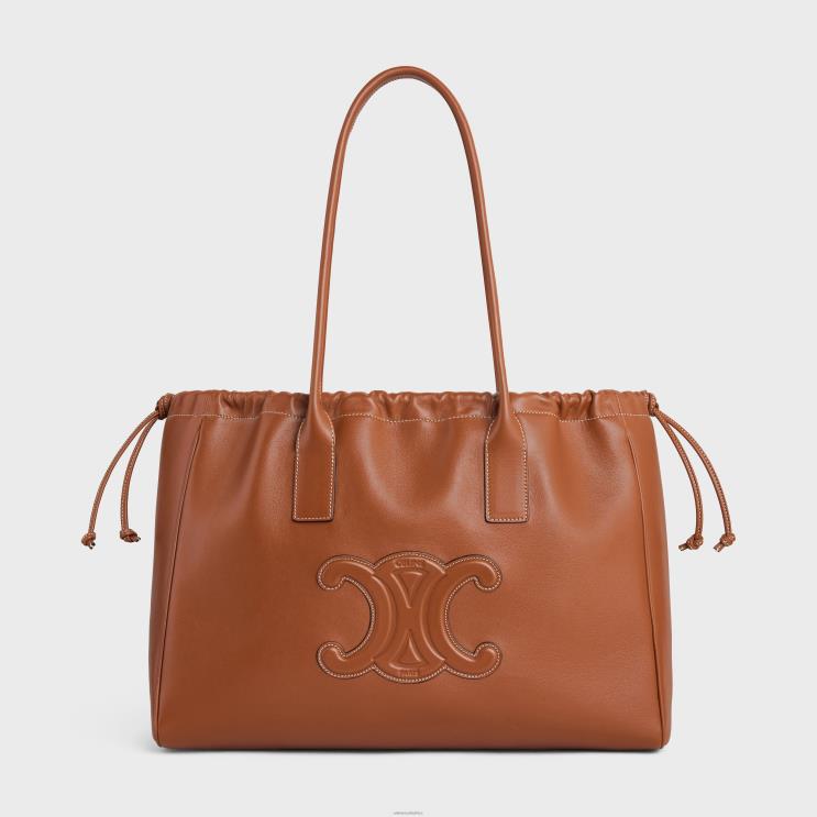 CELINE Tan Cabas Drawstring Cuir Triomphe in Smooth Calfskin R0ZNN197
