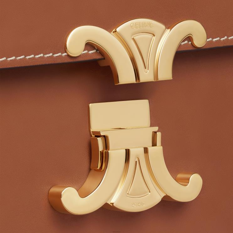 CELINE Tan Classique Triomphe Bag in Natural Calfskin R0ZNN91