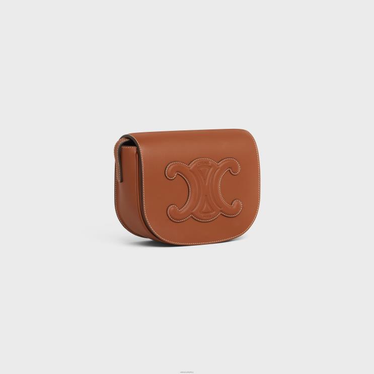 CELINE Tan Folco Cuir Triomphe in Smooth Calfskin R0ZNN210