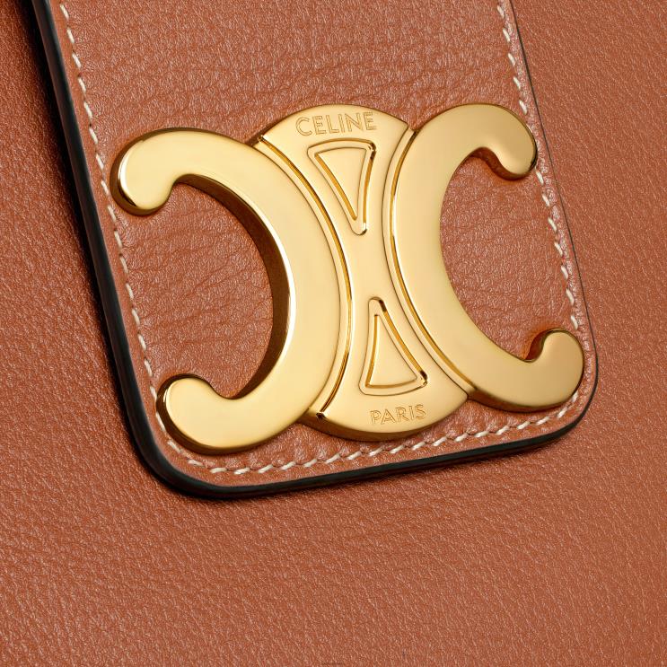 CELINE Tan Medium Appoline Bag in Supple Calfskin R0ZNN73