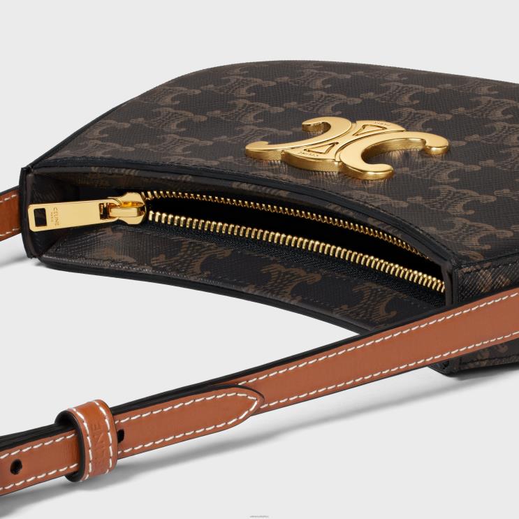 CELINE Tan Medium Tilly Bag in Triomphe Canvas & Calfskin R0ZNN14