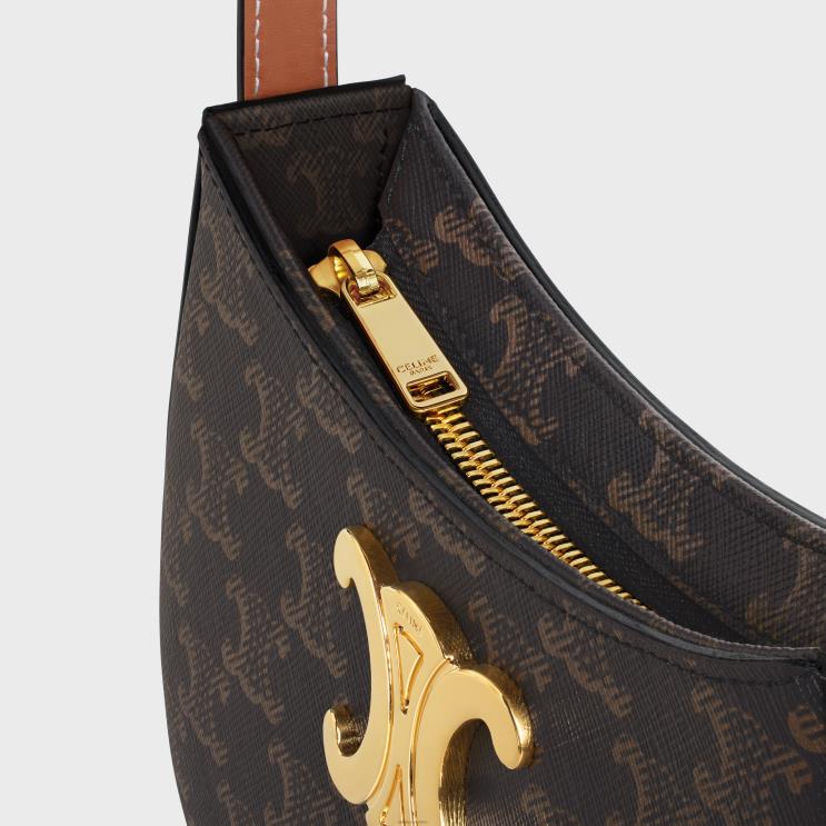 CELINE Tan Medium Tilly Bag in Triomphe Canvas & Calfskin R0ZNN14