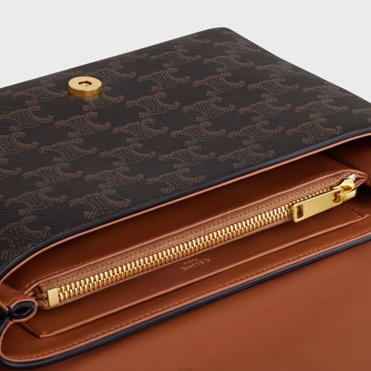 CELINE Tan Medium Victoire Bag in Triomphe Canvas R0ZNN7