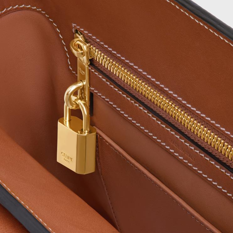 CELINE Tan Teen Conti Bag in Natural Calfskin R0ZNN161