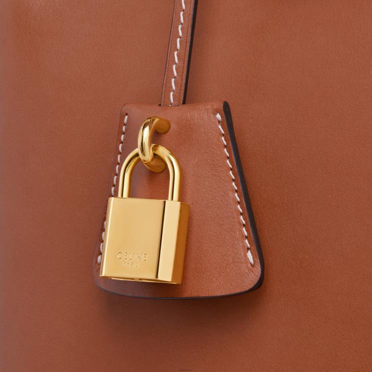 CELINE Tan Teen Conti Bag in Natural Calfskin R0ZNN161