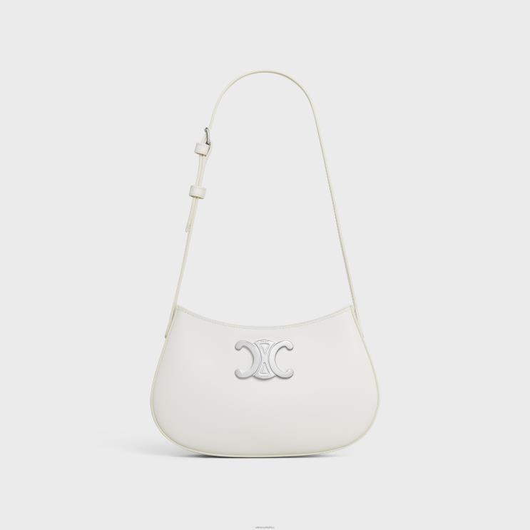 CELINE White Medium Tilly Bag in Shiny Calfskin R0ZNN13