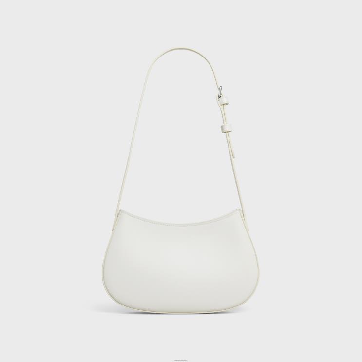CELINE White Medium Tilly Bag in Shiny Calfskin R0ZNN13