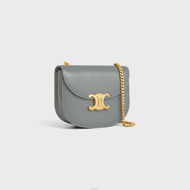 CELINE Zinc Chain Besace Clea in Shiny Calfskin R0ZNN57