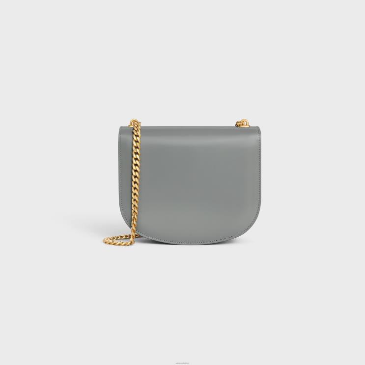 CELINE Zinc Chain Besace Clea in Shiny Calfskin R0ZNN57