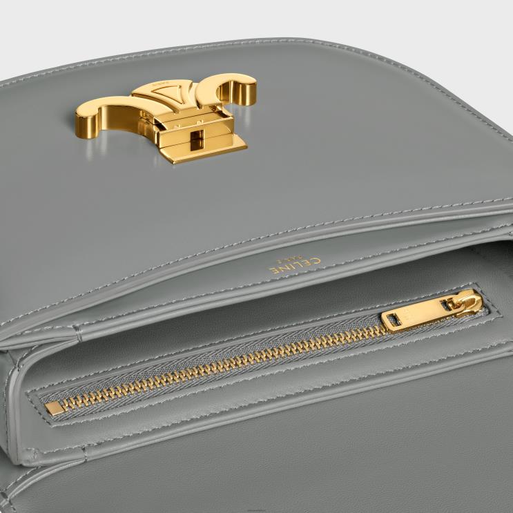 CELINE Zinc Chain Besace Clea in Shiny Calfskin R0ZNN57