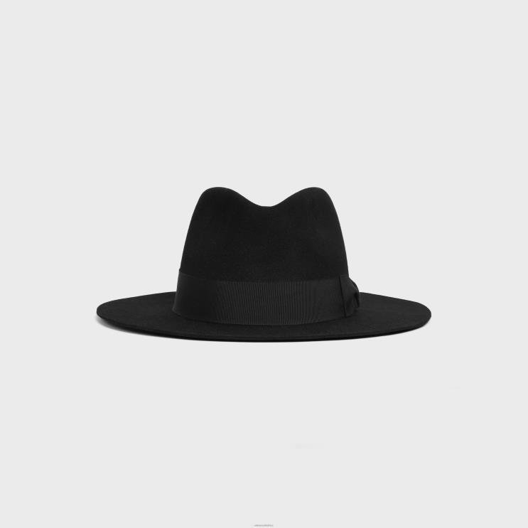 CELINE Black Fedora Hat in Felt R0ZNN2253
