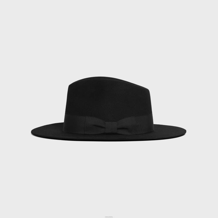 CELINE Black Fedora Hat in Felt R0ZNN2253