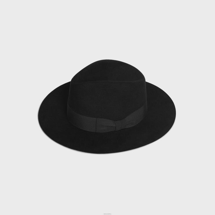 CELINE Black Fedora Hat in Felt R0ZNN2253