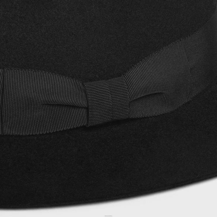 CELINE Black Fedora Hat in Felt R0ZNN2253