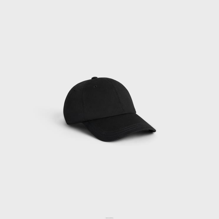 CELINE Black Soft Baseball Cap in Cotton R0ZNN2178