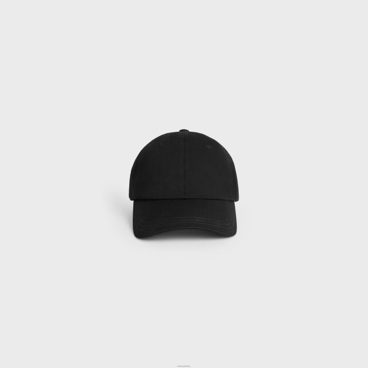 CELINE Black Soft Baseball Cap in Cotton R0ZNN2178