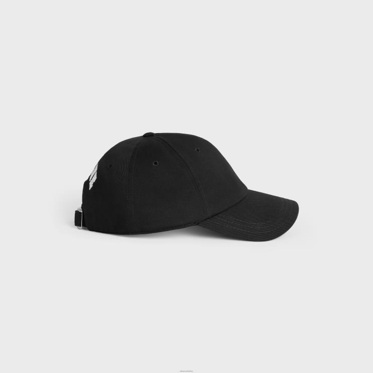 CELINE Black Soft Baseball Cap in Cotton R0ZNN2178