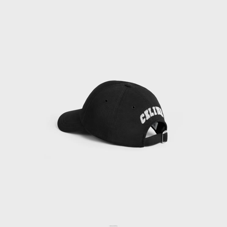 CELINE Black Soft Baseball Cap in Cotton R0ZNN2178