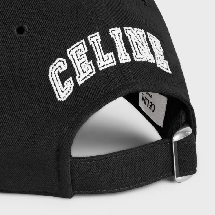 CELINE Black Soft Baseball Cap in Cotton R0ZNN2178