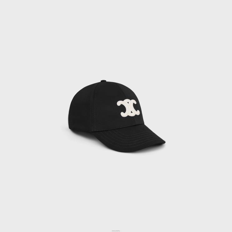 CELINE Black Triomphe Baseball Cap in Cotton R0ZNN1157