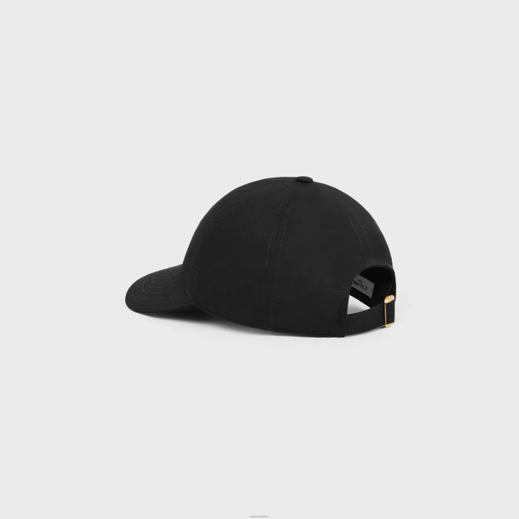 CELINE Black Triomphe Baseball Cap in Cotton R0ZNN1157