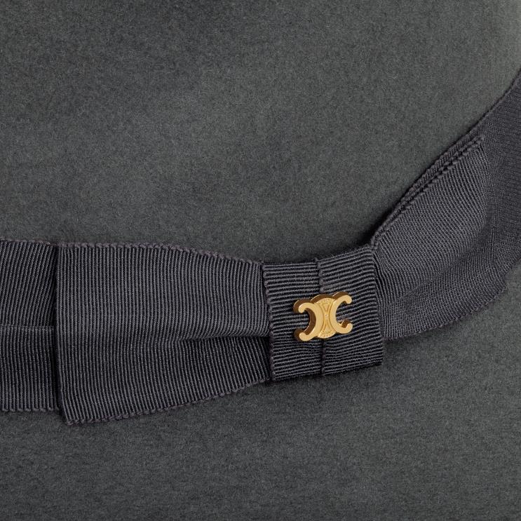 CELINE Gris Fedora Hat in Felt R0ZNN1194