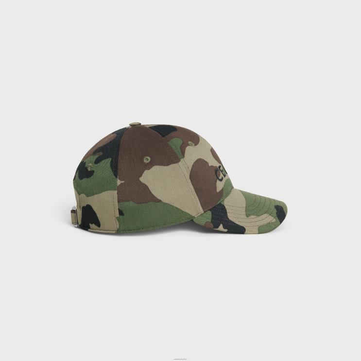 CELINE Kaki Militaire Baseball Cap in Cotton R0ZNN2179