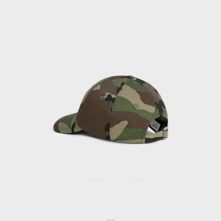 CELINE Kaki Militaire Baseball Cap in Cotton R0ZNN2179