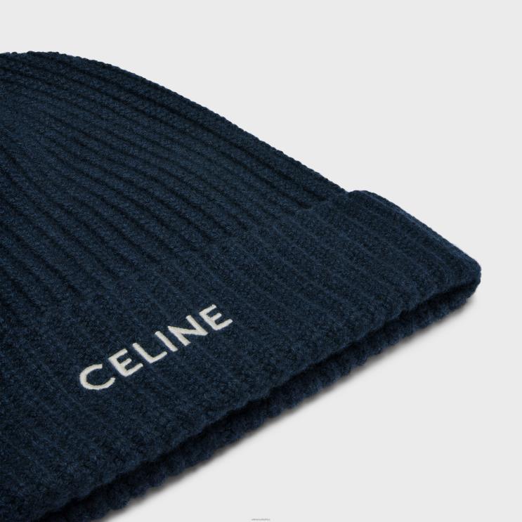 CELINE Navy Beanie in Heritage Cashmere R0ZNN2238