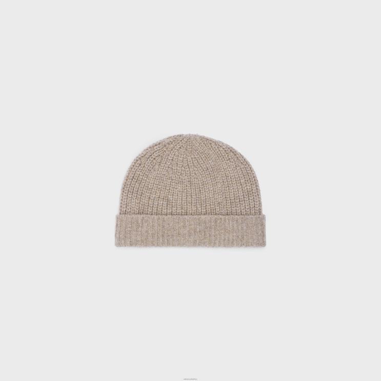 CELINE Sand Triomphe Beanie in Seamless Cashmere R0ZNN1173