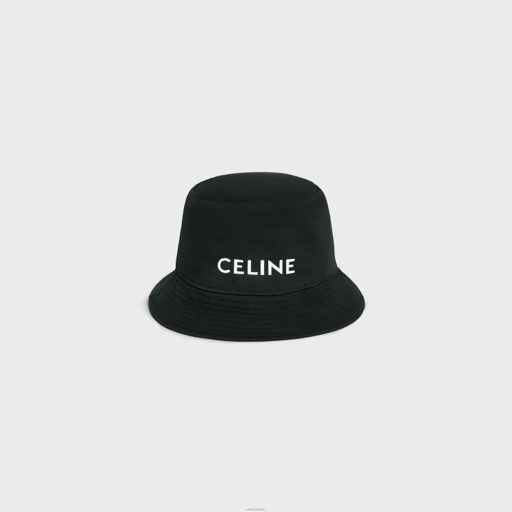 CELINE Ultra Black Bucket Hat in Cotton R0ZNN2249