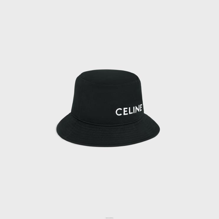 CELINE Ultra Black Bucket Hat in Cotton R0ZNN2249